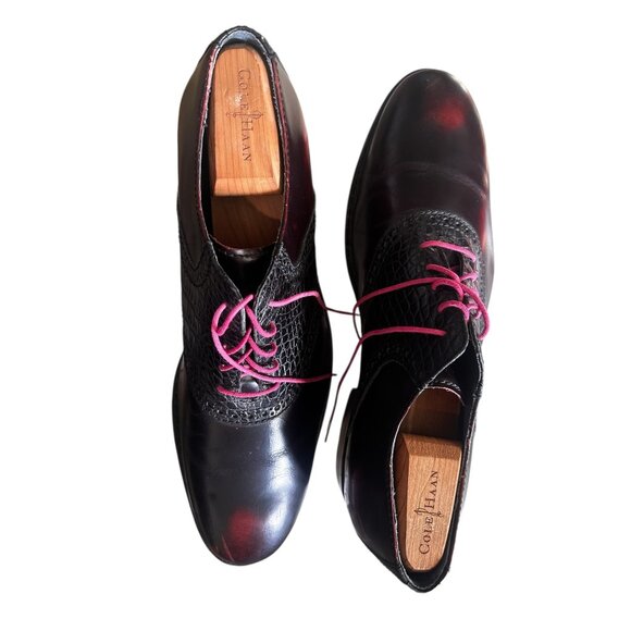 Cole Haan NikeAir Colton Saddle Oxford Shoes Men 11.5 Burgundy Crocodile Leather main image 8